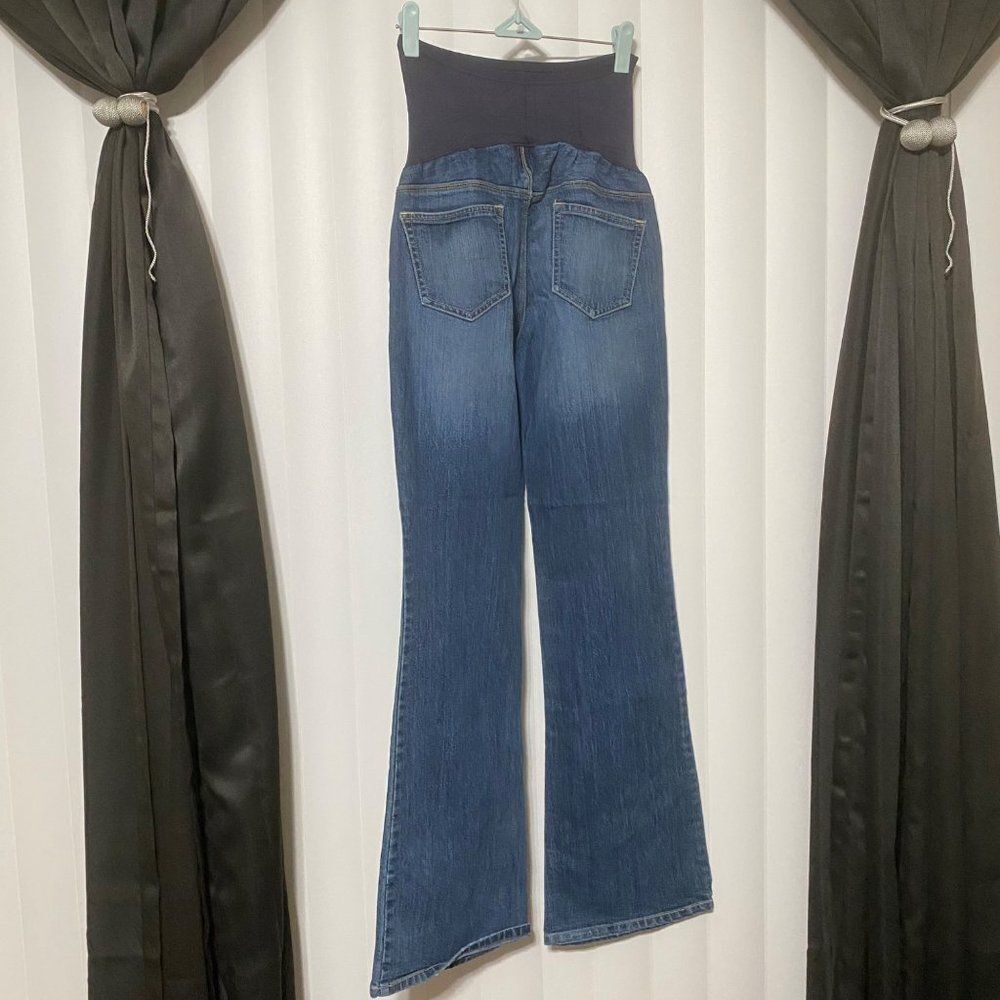 Old Navy Maternity Denim blue jeans.  Panel provides gentle back support as your - Picture 4 of 7